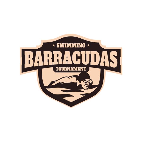 Barracudas Swimming Tournament logo template Miniaturansicht